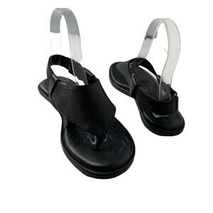 Born Black Leather Thong Comfort Sandal Cushioned Footbed & Arch Support Size 6